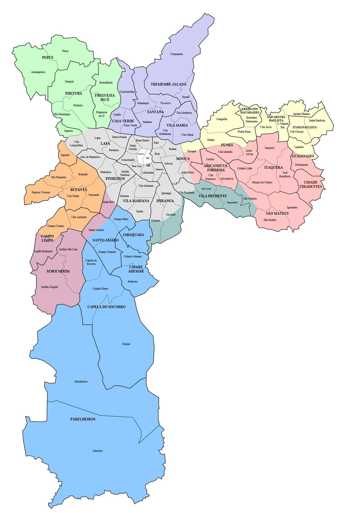 ساؤ پالو کے پڑوس کا نقشہ